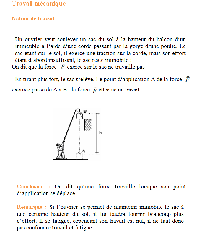 Forcer Le Passage En Seconde Générale TRAVAIL D’UNE FORCE – Senrevision / Cours de math/ français / Anglais